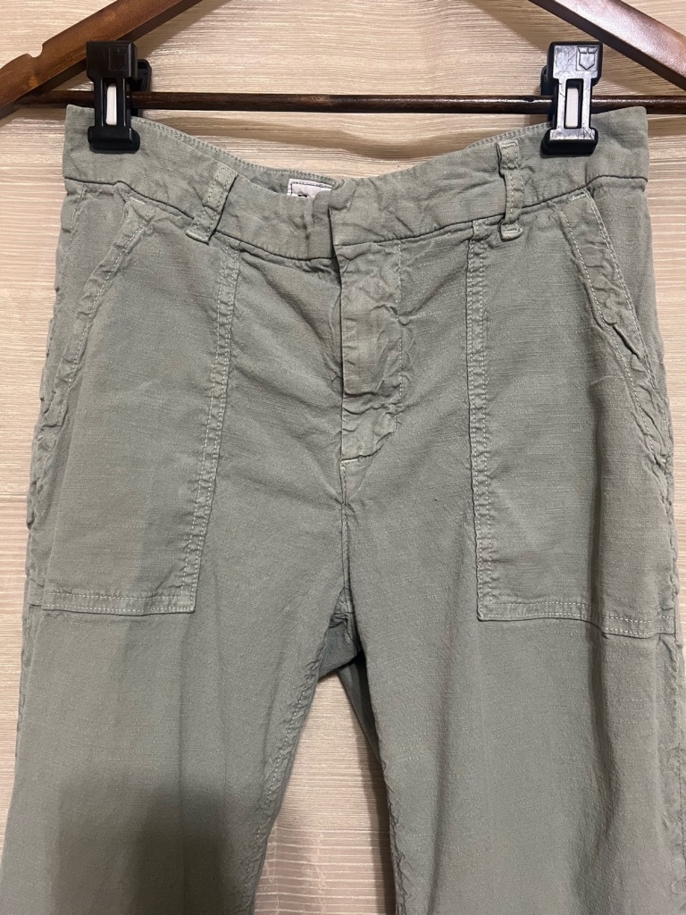 Frank & Eileen Jameson Jogger Pants Linen Blend Sage Green Size 4 - Picture 3 of 7
